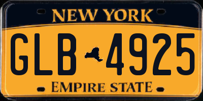 NY license plate GLB4925