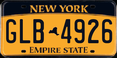 NY license plate GLB4926