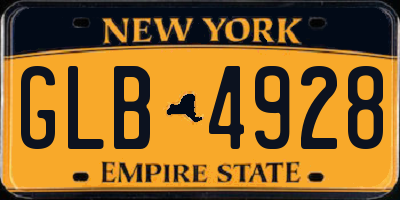 NY license plate GLB4928