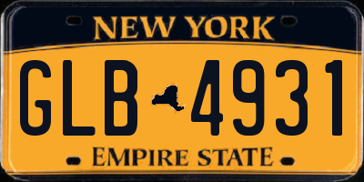 NY license plate GLB4931