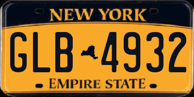 NY license plate GLB4932
