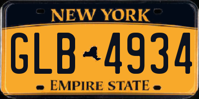 NY license plate GLB4934