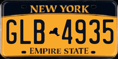 NY license plate GLB4935