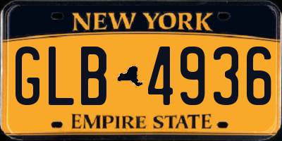 NY license plate GLB4936