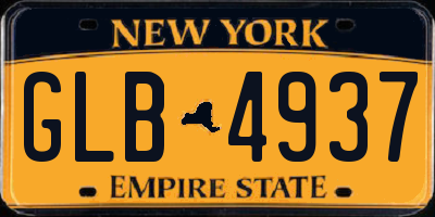 NY license plate GLB4937