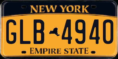 NY license plate GLB4940