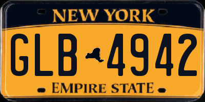 NY license plate GLB4942