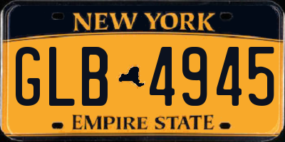 NY license plate GLB4945