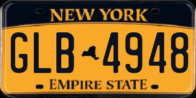 NY license plate GLB4948