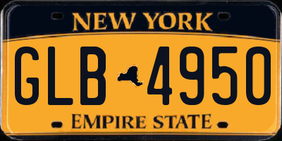 NY license plate GLB4950