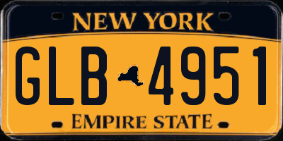 NY license plate GLB4951