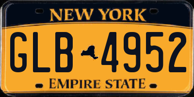 NY license plate GLB4952