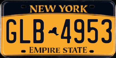 NY license plate GLB4953