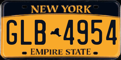 NY license plate GLB4954