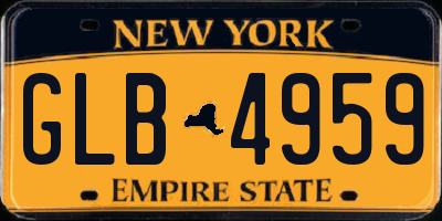 NY license plate GLB4959