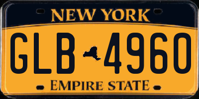 NY license plate GLB4960