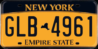 NY license plate GLB4961