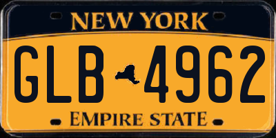 NY license plate GLB4962