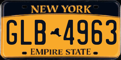 NY license plate GLB4963
