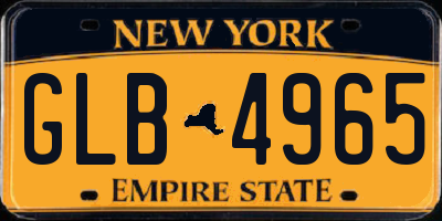 NY license plate GLB4965