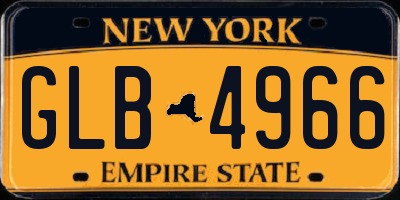 NY license plate GLB4966