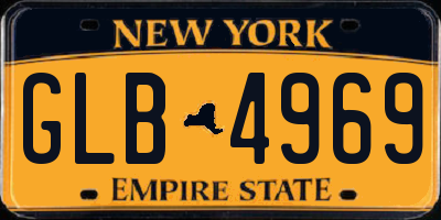 NY license plate GLB4969