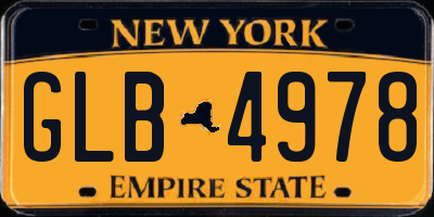 NY license plate GLB4978