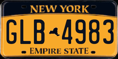 NY license plate GLB4983