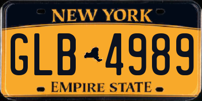 NY license plate GLB4989