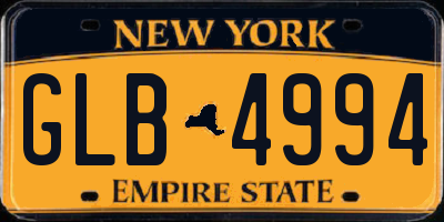 NY license plate GLB4994