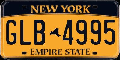 NY license plate GLB4995