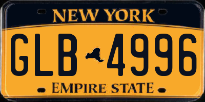 NY license plate GLB4996