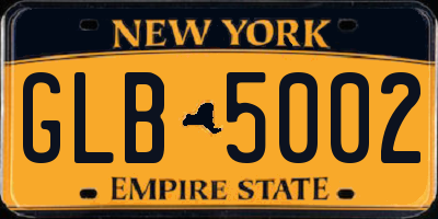 NY license plate GLB5002