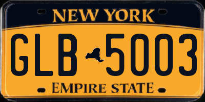 NY license plate GLB5003