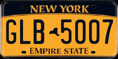 NY license plate GLB5007