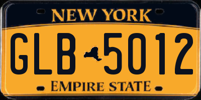 NY license plate GLB5012
