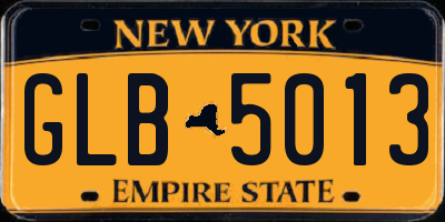 NY license plate GLB5013