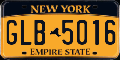 NY license plate GLB5016