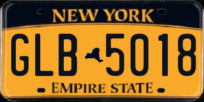 NY license plate GLB5018