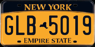 NY license plate GLB5019