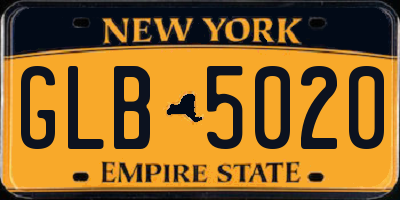 NY license plate GLB5020