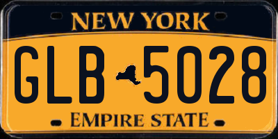 NY license plate GLB5028