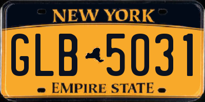 NY license plate GLB5031