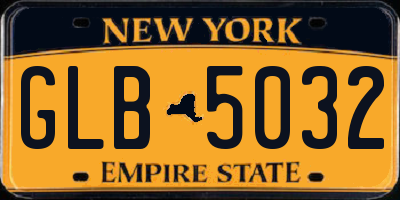 NY license plate GLB5032