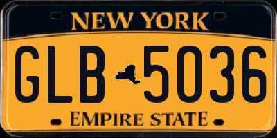 NY license plate GLB5036