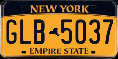 NY license plate GLB5037