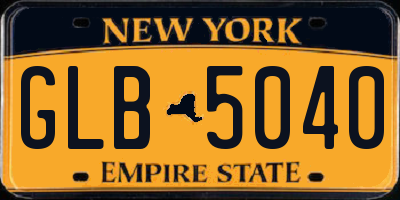 NY license plate GLB5040