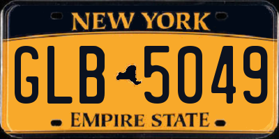 NY license plate GLB5049