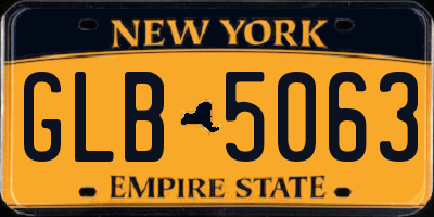NY license plate GLB5063
