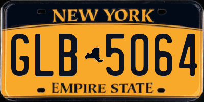 NY license plate GLB5064